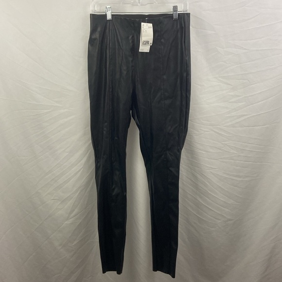 H&M Faux Leather Pants Women’s Size 10 Black NWT - Picture 3 of 14